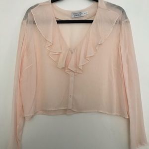 & other stories peach cropped blouse